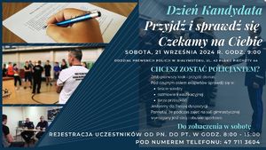 plakat informujący o Dniu kandydata