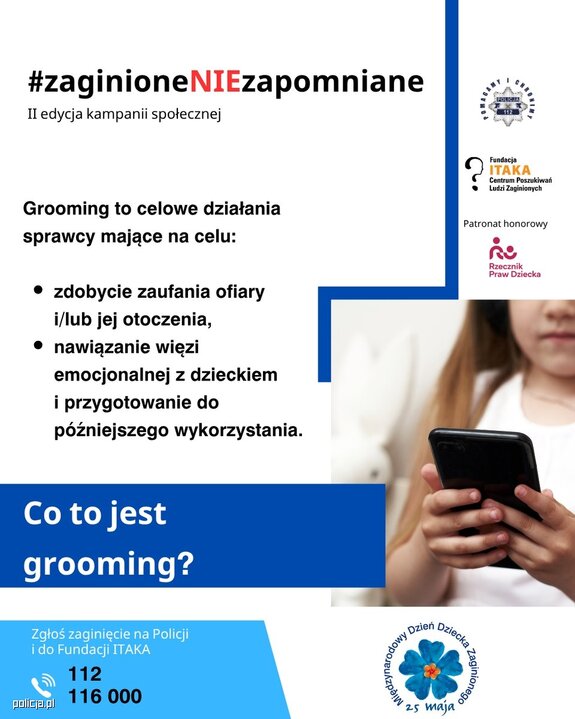 plakat tylko nie mów nikomu  - fragment twarzy dziewczynki z telefonem